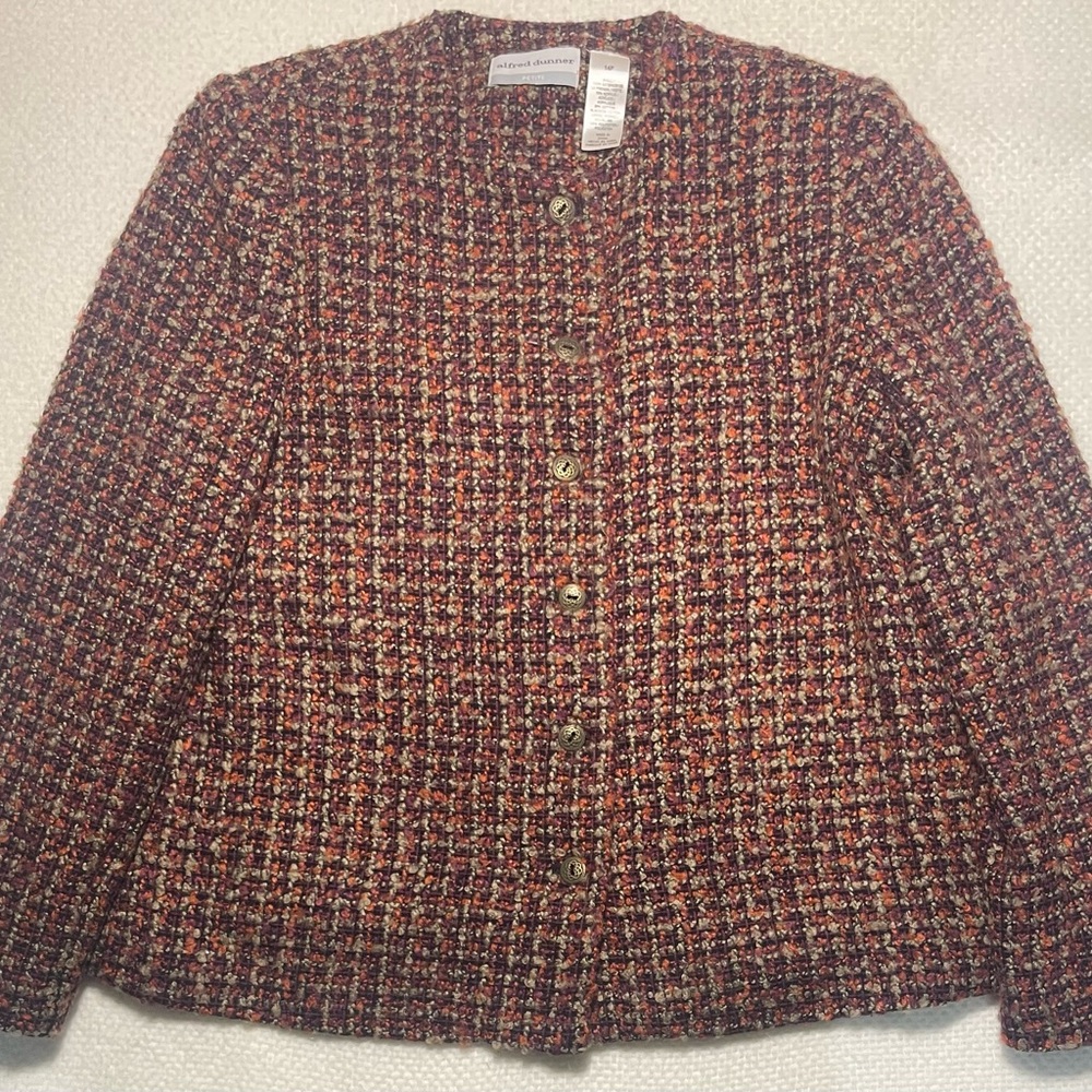 Vintage Alfred Dunner Women's Tweed Jacket - Multicolor